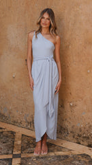 Clara One Shoulder Maxi Dress - Blue