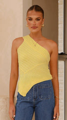 Alyssia One Shoulder Top - Yellow