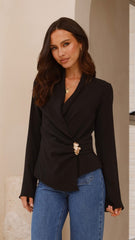 Lani Open Front Top - Black