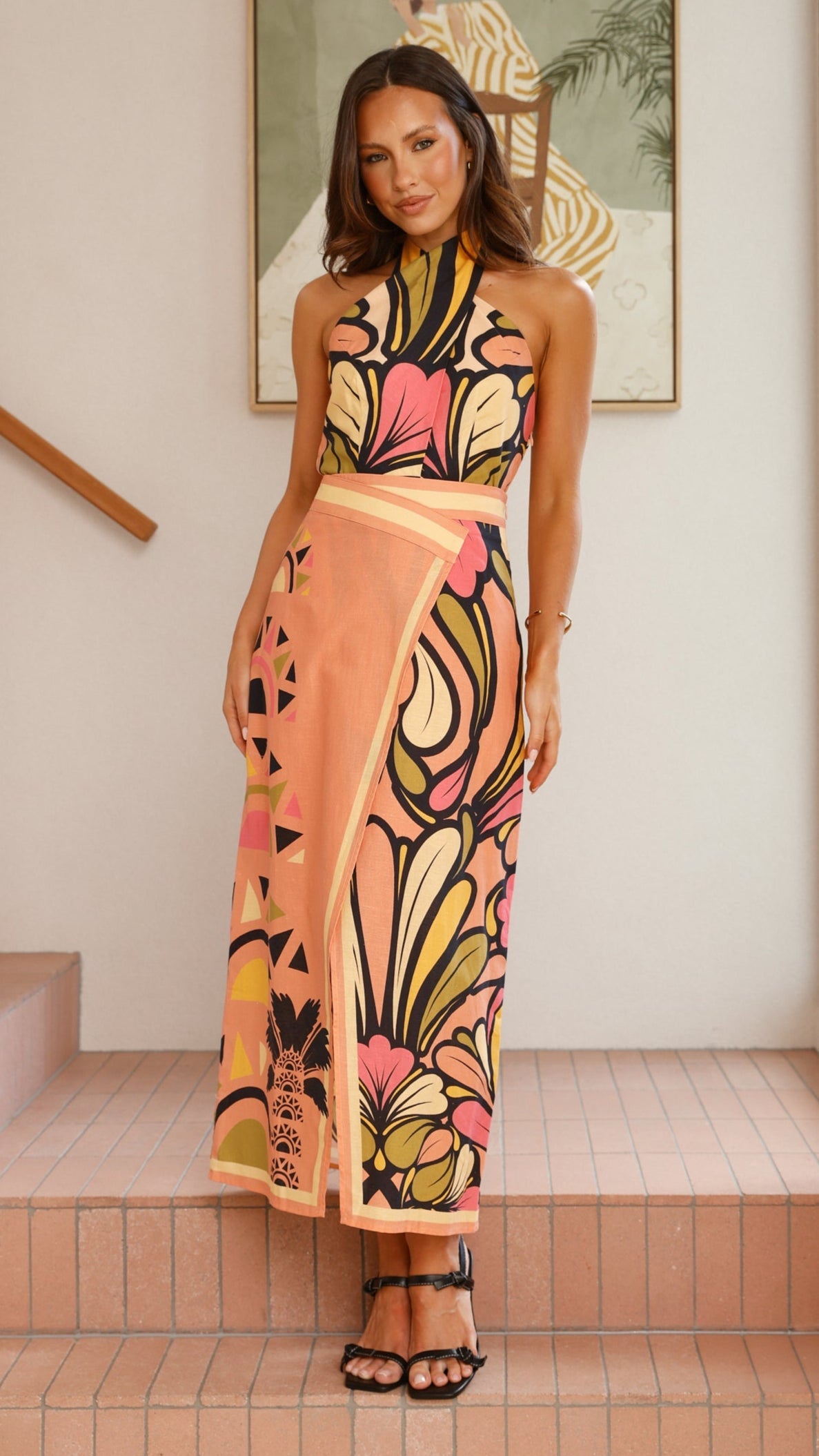 Portugal Twist Halter Top - Melon