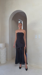 Fenella Asymmetrical Maxi Dress - Black