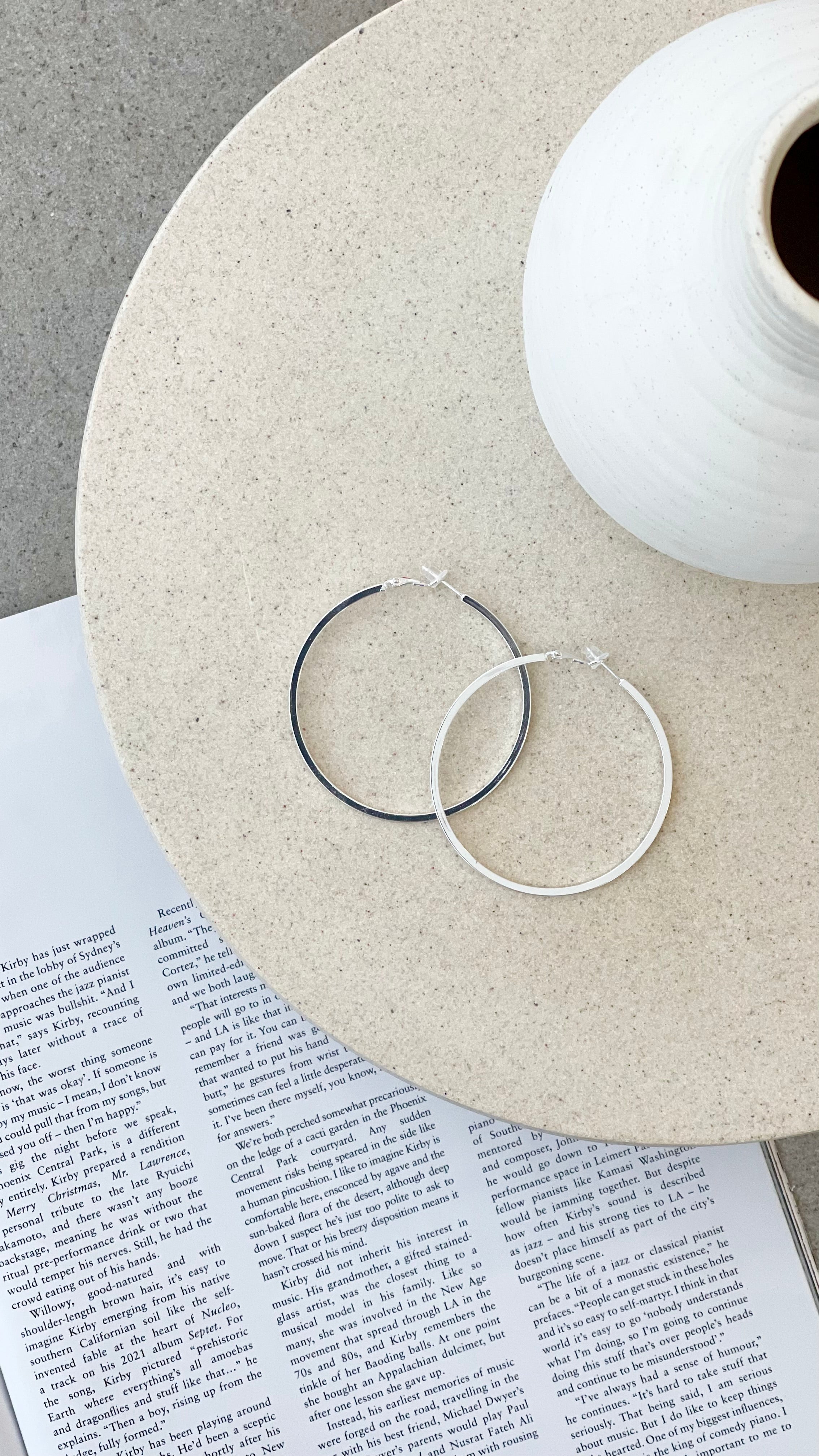 Straight Edge Event Hoops - Silver
