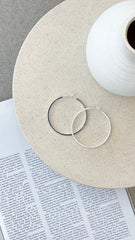 Straight Edge Event Hoops - Silver