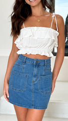 Naylor Mini Skirt - Dark Denim