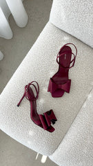 Gabby Heel - Burgundy Satin