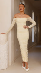 Kylie Maxi Dress Long Sleeve - Yellow