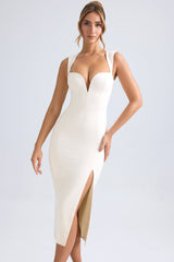 Aiko-Sweetheart-Neck Midaxi Dress in Ivory