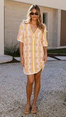 Izzi Knit Mini Dress - Sunset