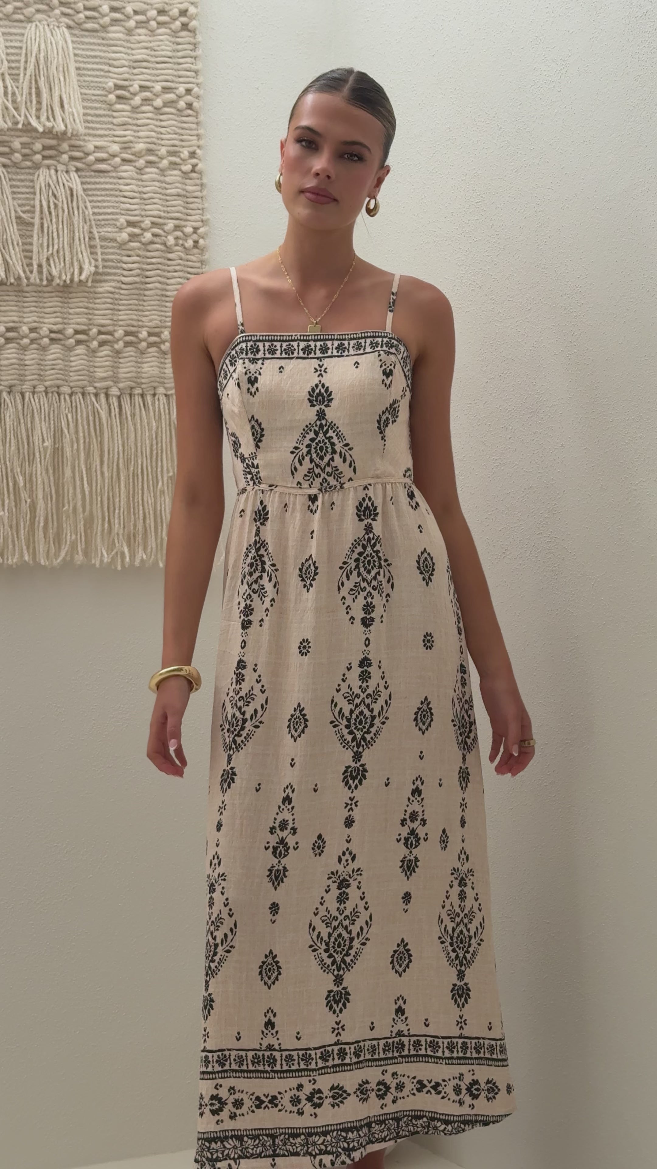 Samara Maxi Dress - Cream/Black