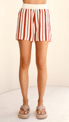 Leonie Knit Shorts - Red