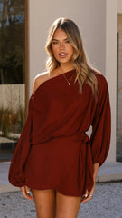 Katara Off Shoulder Top - Burgundy