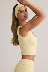 Lene-Modal Ribbed Button-Up Vest Top in ButterCream Yellow