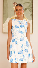 Rafiki Mini Dress - Baby Blue Floral
