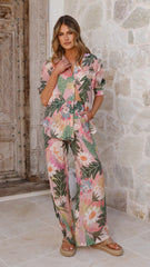 Xiana Button Up Shirt - Tropical Print