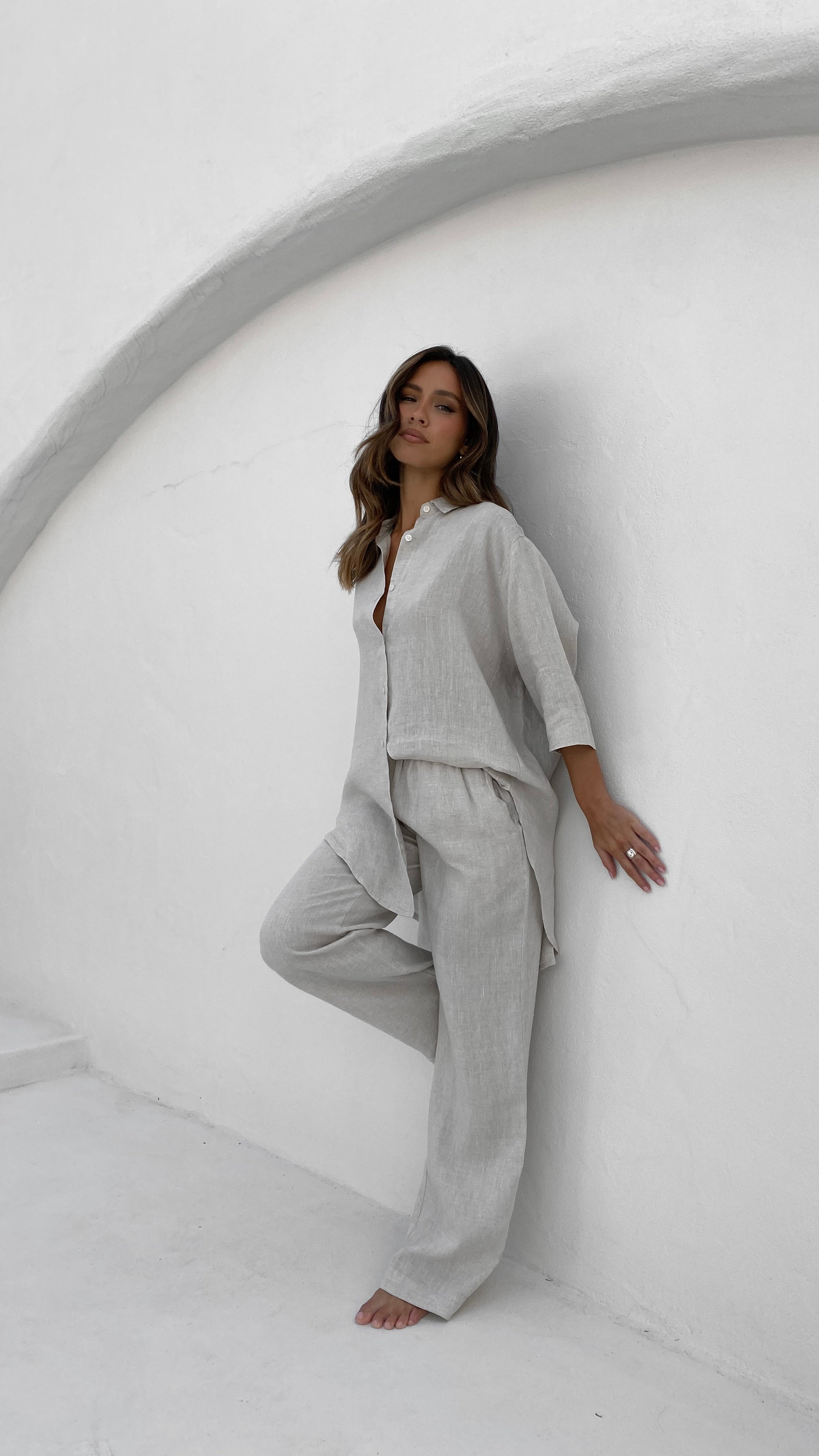Linen Lounge Pant - Natural