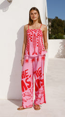 Kanya Pants - Pink/Red Tide