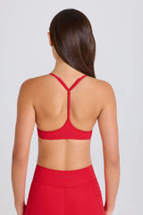 Soft Active Racerback Sports Bra in Strawberry Red