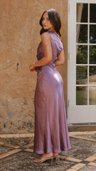 Auria Off Shoulder Maxi Dress - Plum