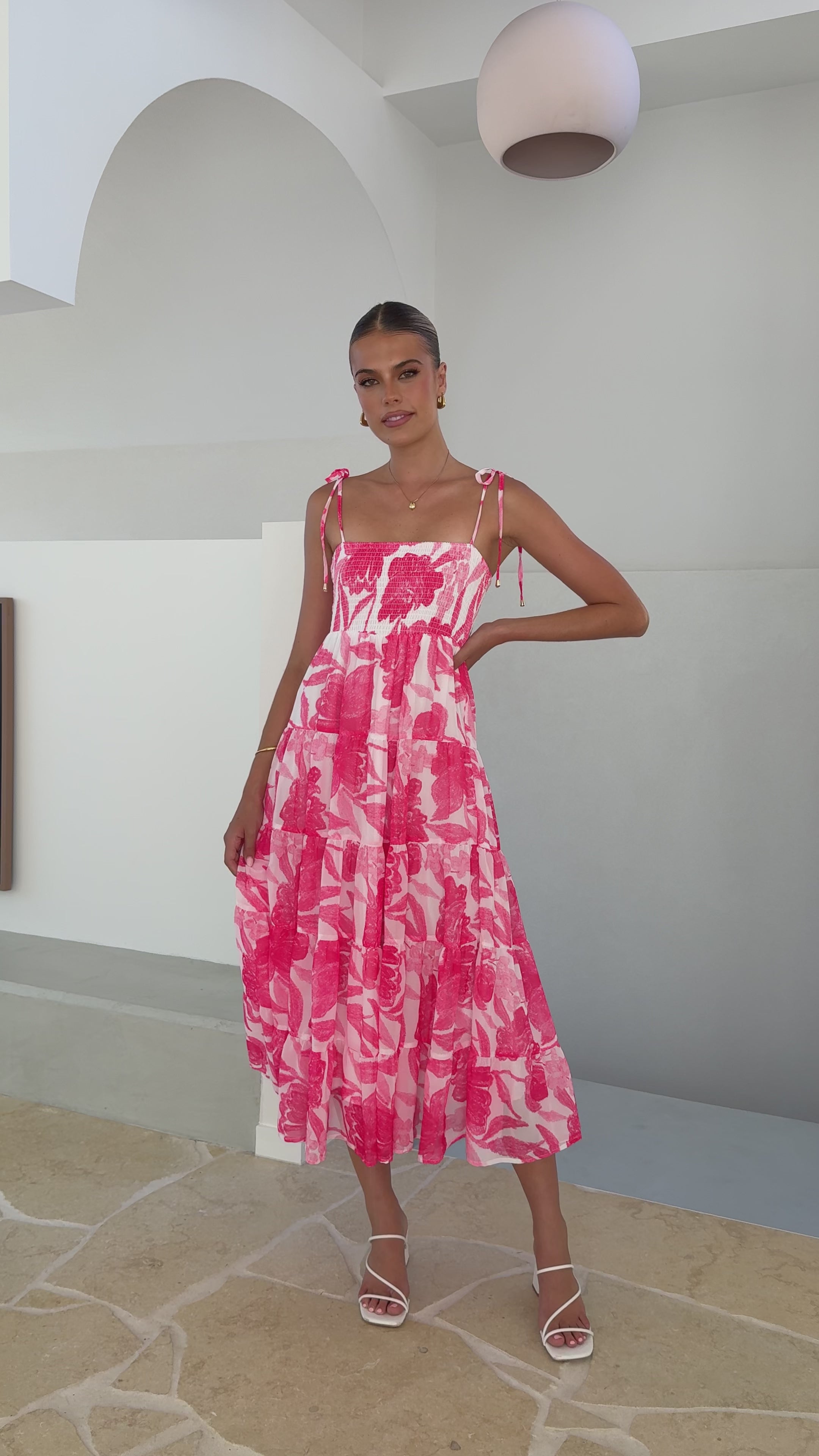 Gwynne Maxi Dress - Pink Print