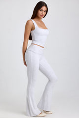 Casta-Ribbed Modal Lace-Trim Tank Top in Grey