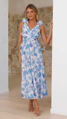 Galilhai Maxi Dress - Blue Floral