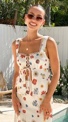 Vaiana Maxi Skirt - Cream / Floral