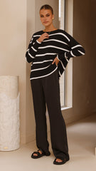 Vara Knit Jumper - Black/White Stripe