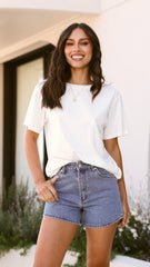 Rollas Mirage Short - Mid Vintage Blue / Jenna
