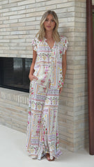 Lesley Short Sleeve Top - Leah Print