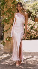 Halle One Shoulder Maxi Dress - Pink