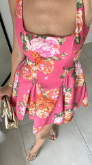 Oksana Mini Dress - Pink Floral