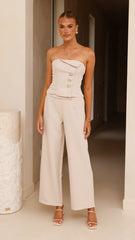 Payton Strapless Top  - Beige