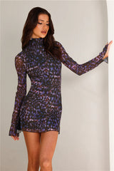 RUNAWAY Jordi Mini Dress Iris Oxana Print