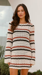 Bron Mini Dress - Natural Stripe