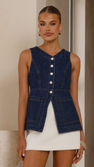 Olena Vest - Indigo Denim