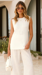 Marah Sleeveless Top - White
