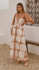 Cheyenne Long Sleeve Maxi Dress - Siena