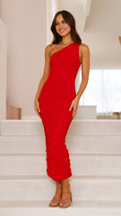 Natalia Midi Dress - Red