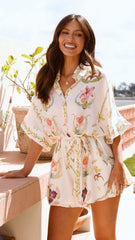 Carmen Playsuit - Flower Print