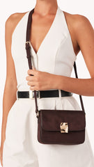 Chelsea Cross Body Bag - Chocolate Suede