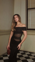 Tiarna Off The Shoulder Maxi Dress - Black