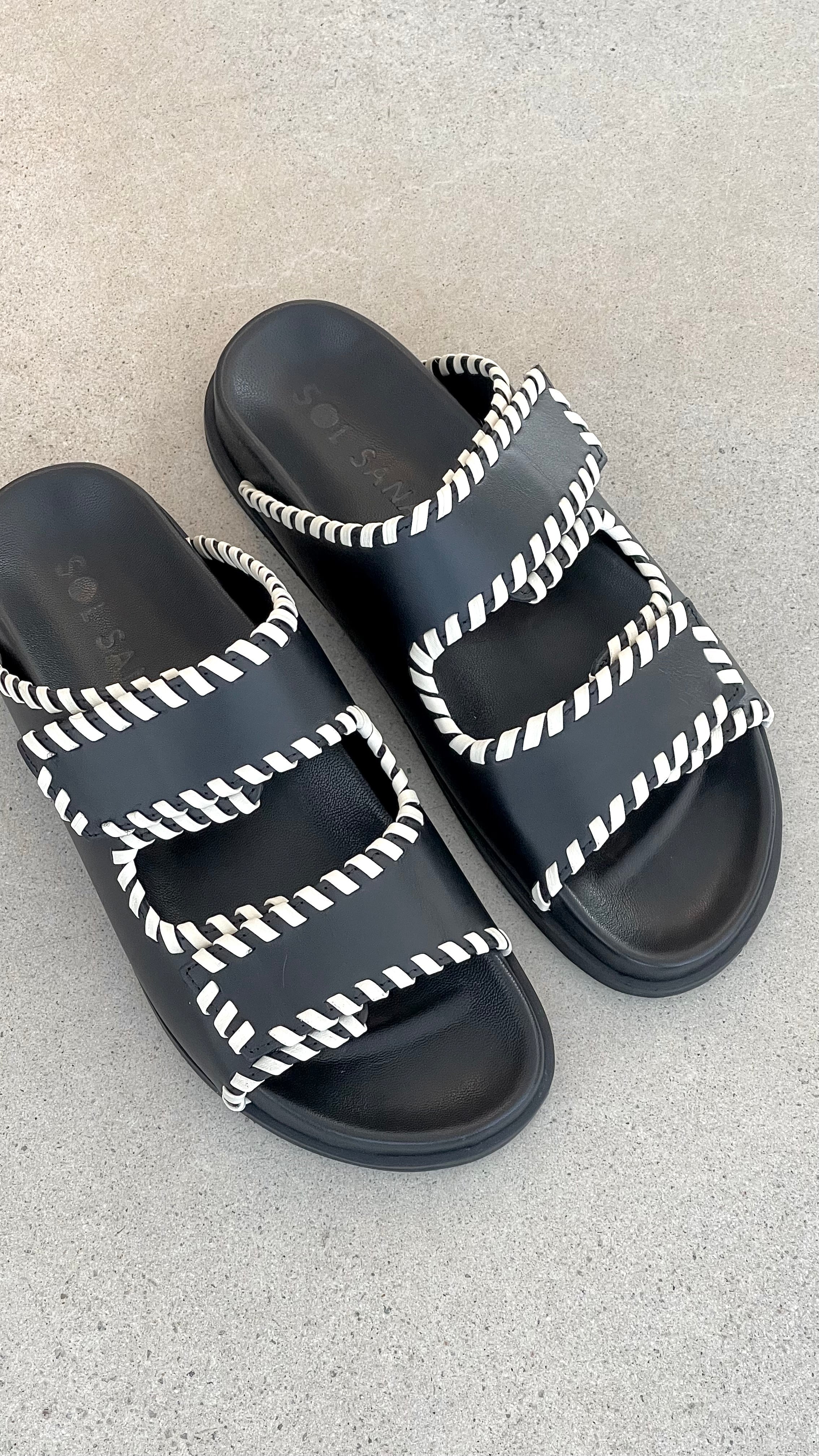 Sol Sana Fontelina Footbed - Black / Off White Trim