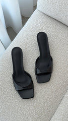 Blossom Heels - Black Shine