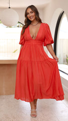 Erin Midi Dress - Melon
