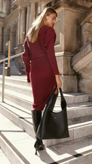 Iluka Knit Midi Skirt - Burgundy