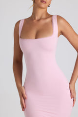 Navi-Modal Lace-Trim Midaxi Dress in Soft Pink