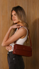 Jocelyn Shoulder Bag - Burgundy PU