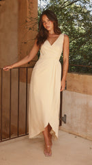 Pamela V Neck Maxi Dress - Yellow