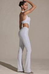 Coralena-Embellished Cut-Out Jumpsuit in White