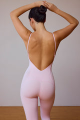Open-Back Jumpsuit in Soft Pink